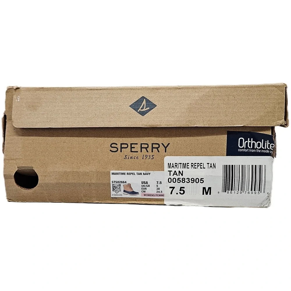 Sperry‎ Maritime Repel Tan Navy Insulated Waterproof Duck Boots Women's 7.5 M